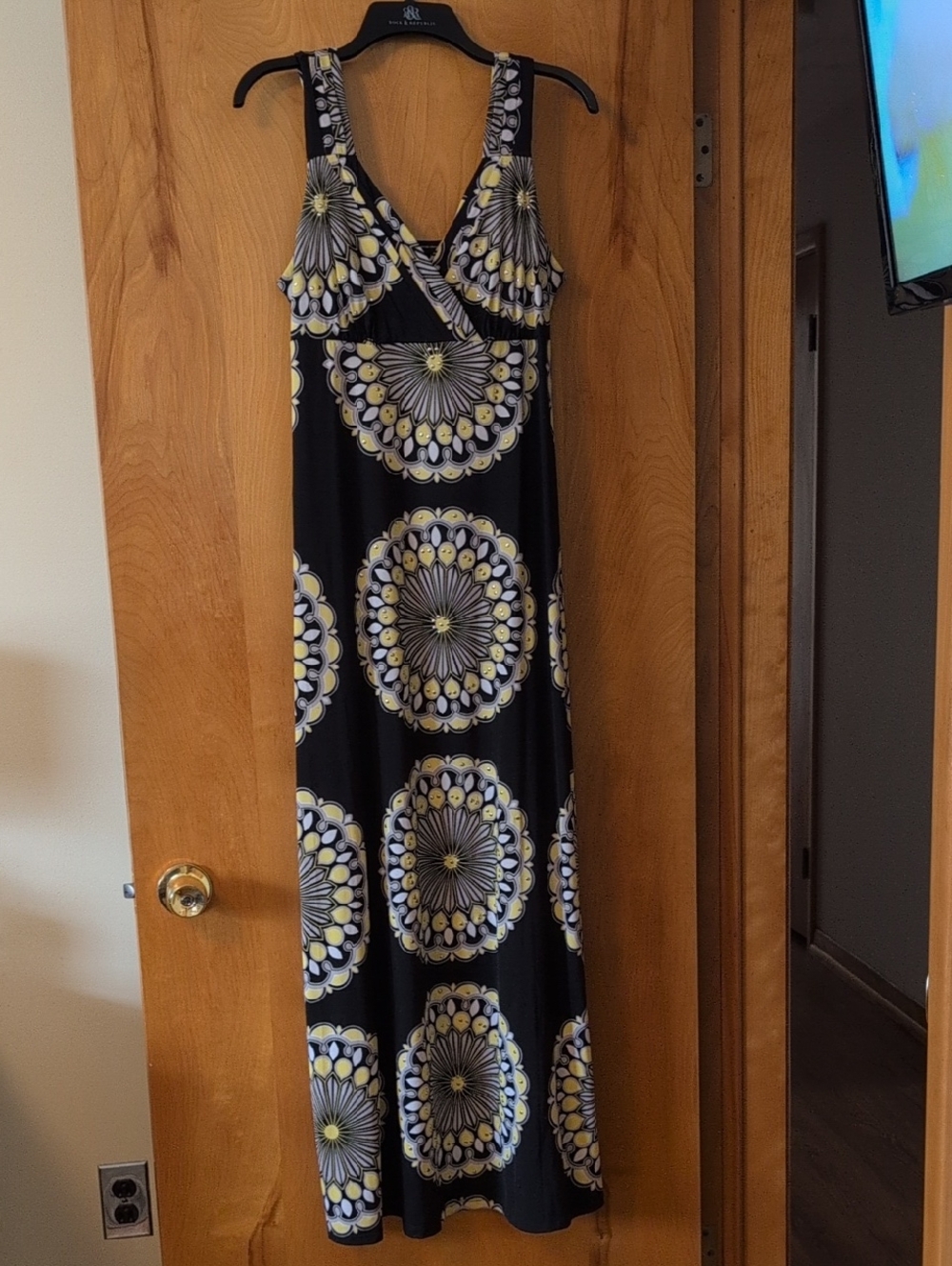 Black and Yellow Floral Maxi Dress